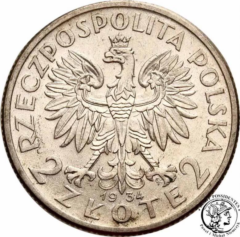 Polska II RP 2 złote 1934 głowa kobiety st.2