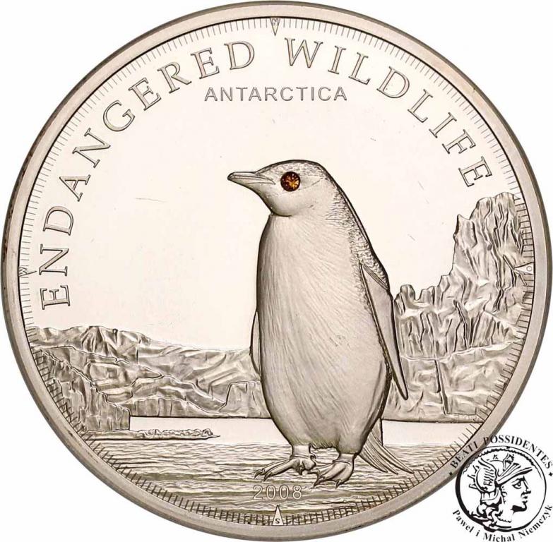 Wyspy Cooka 5 dolarów 2008 pingwin st.L