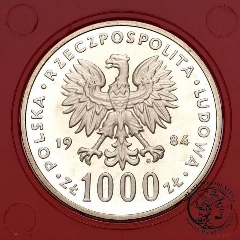 Polska PRÓBA Srebro 1000 złotych 1984 Łabędź st.L
