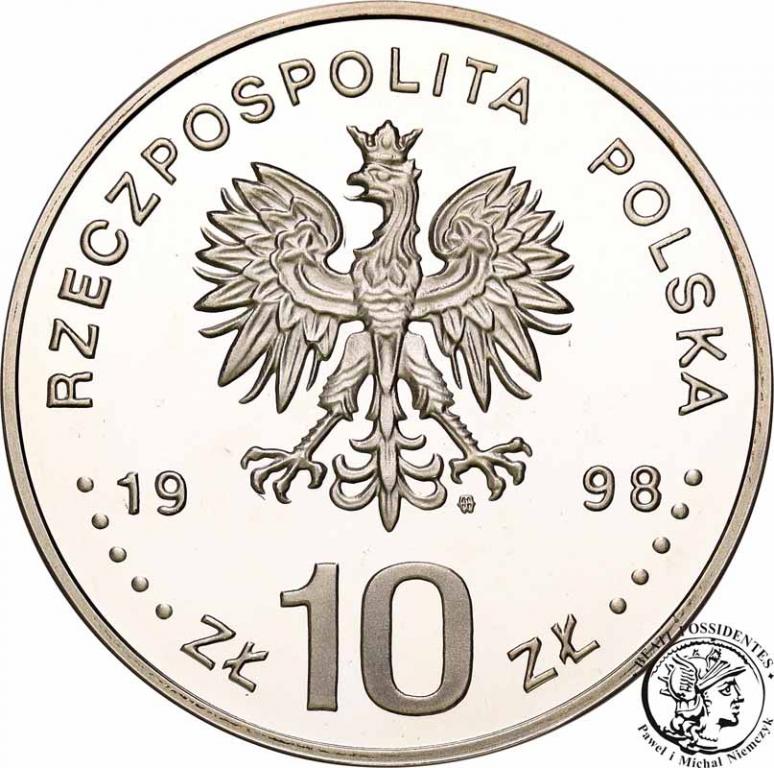 10 złotych 1998 Zygmunt III Waza popiersie st.L