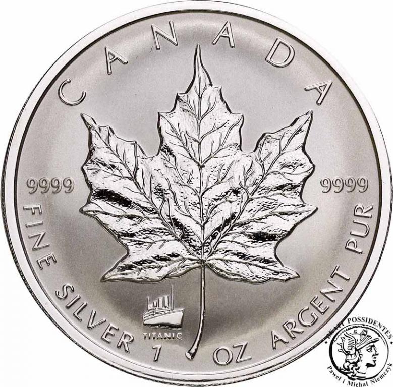 Kanada 5 dolarów 1998 Titanic 1 uncja srebra st. 1