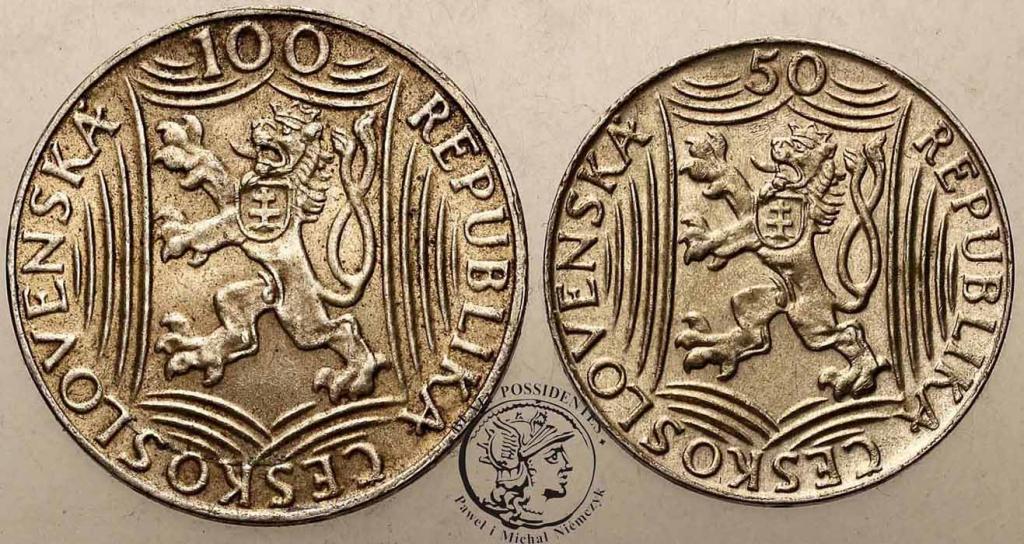 Czechosłowacja 50 + 100 koron 1949 Stalin lot2 st2