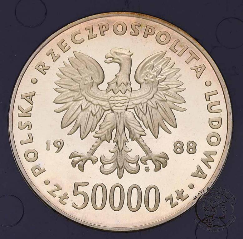 PRL 50 000 złotych 1988 Piłsudski LUSTRZANKA st.L