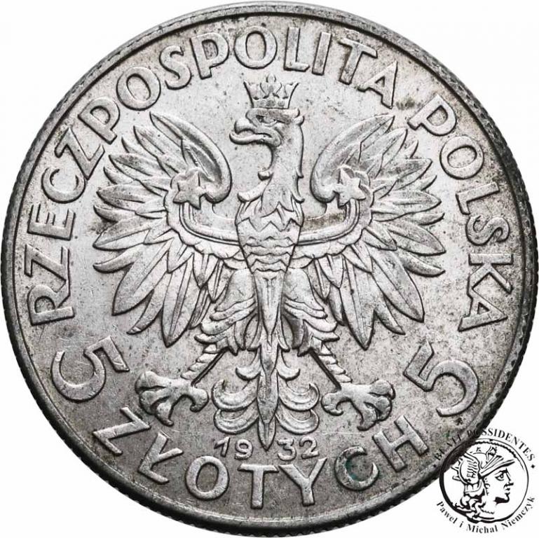 Polska 5 złotych 1932 (bez znaku) st. 2-