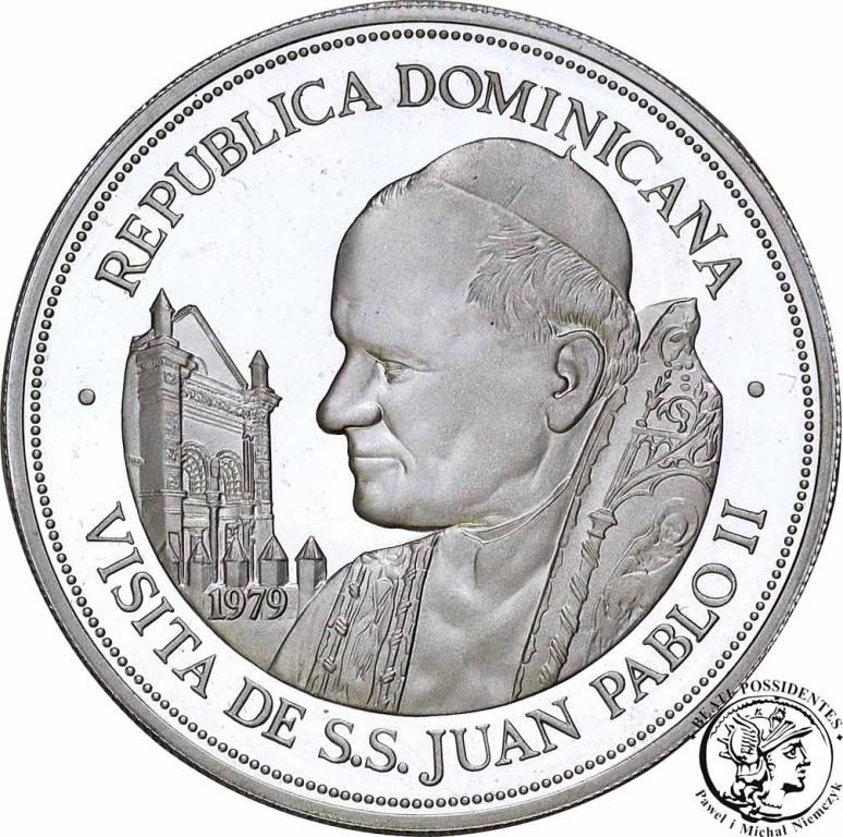 Dominikana 25 Pesos 1979 Papież Jan Paweł II st.L-