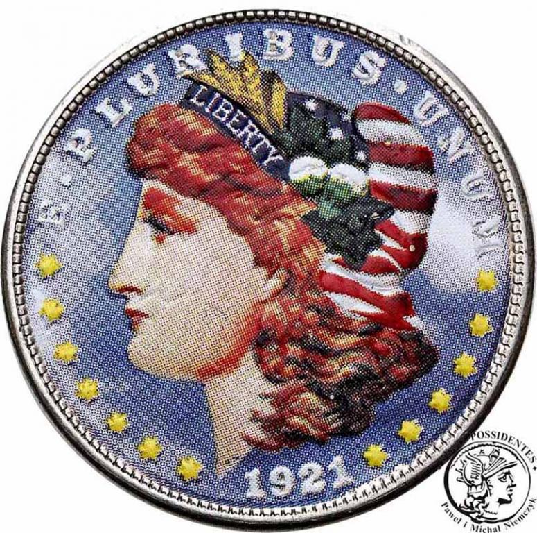 USA 1 dolar 1921 malowanka