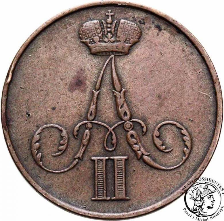 Polska 1 kopiejka 1855 BM Aleksander II st.3+
