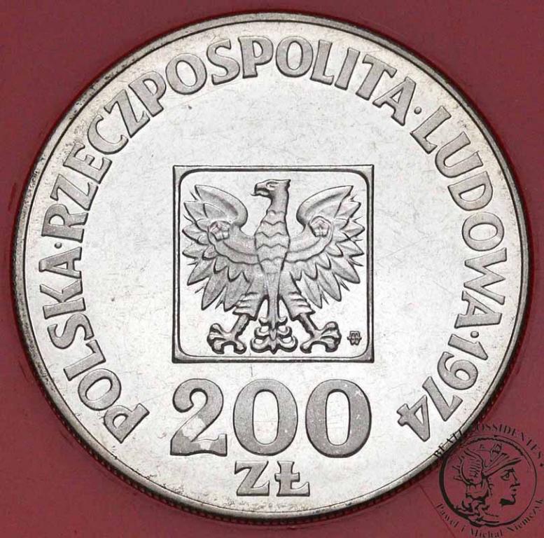 Polska PRL 200 złotych 1974 XXX lat PRL mapa st.L