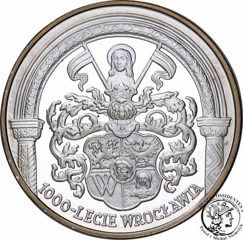 III RP 10 złotych 2000 Tysiąclecie Wrocławia st.L