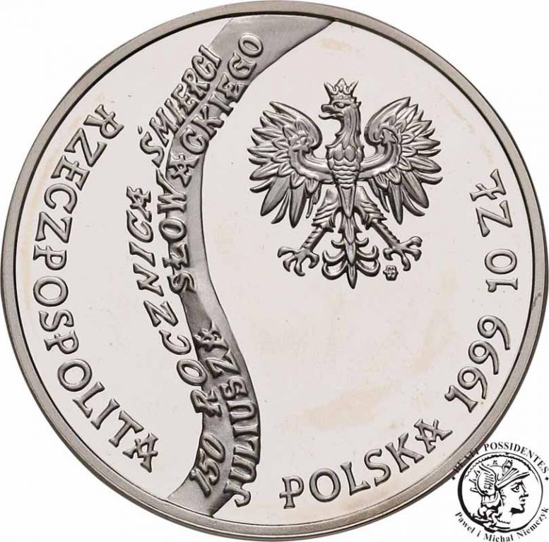 III RP 10 złotych 1999 Juliusz Słowacki st.L