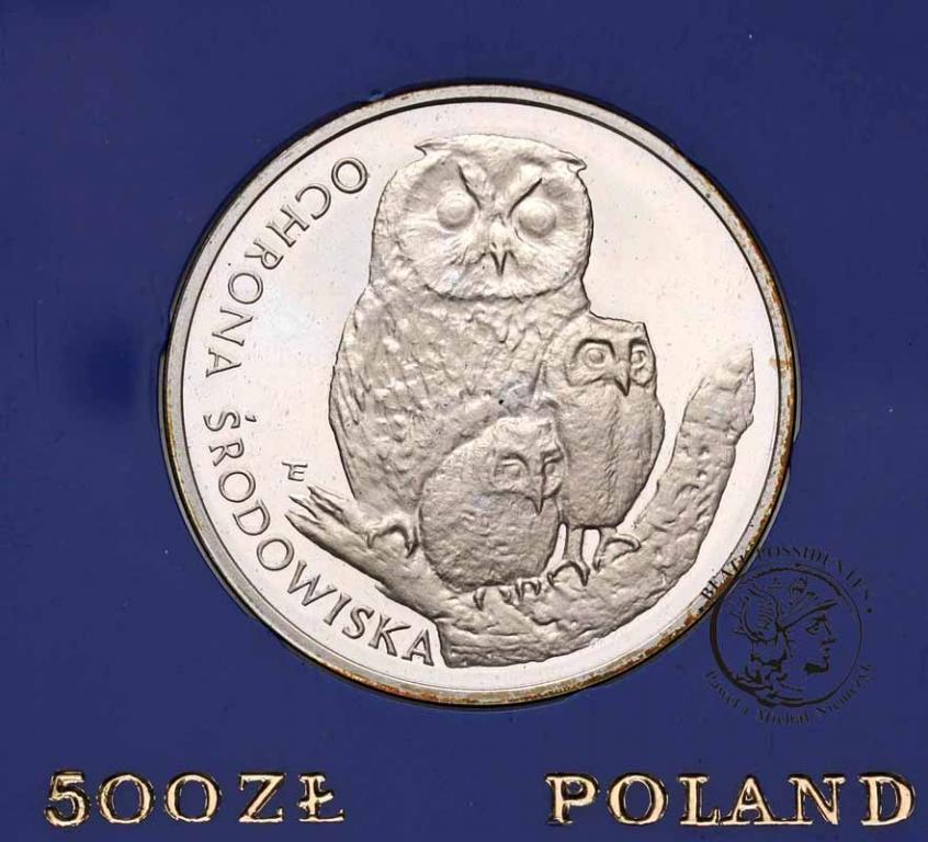 Polska PRL 500 złotych 1986 Sowa z młodymi st.L/L-