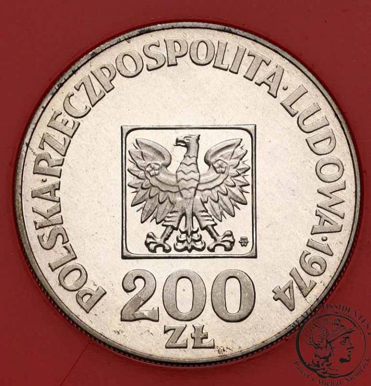 Polska PRL 200 złotych 1974 Mapa lustrzanka st.L