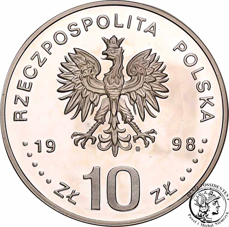 10 złotych 1998 Zygmunt III Waza popiersie st.L-