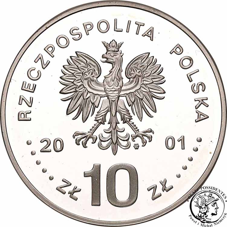 10 złotych 2001 Jan III Sobieski popiersie st.L-