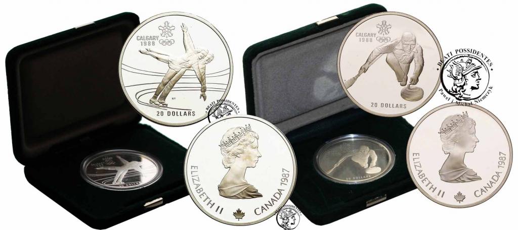Kanada 20 dolarów 1987 Olimp Calgary 2 szt st.L-