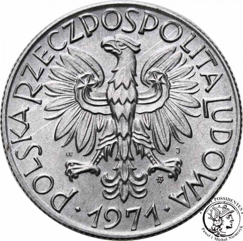 Polska PRL 5 złotych 1971 Rybak st.1