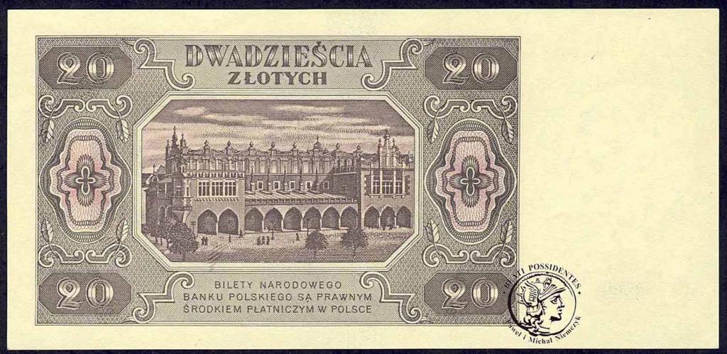 Polska 20 złotych 1948 seria KE st.