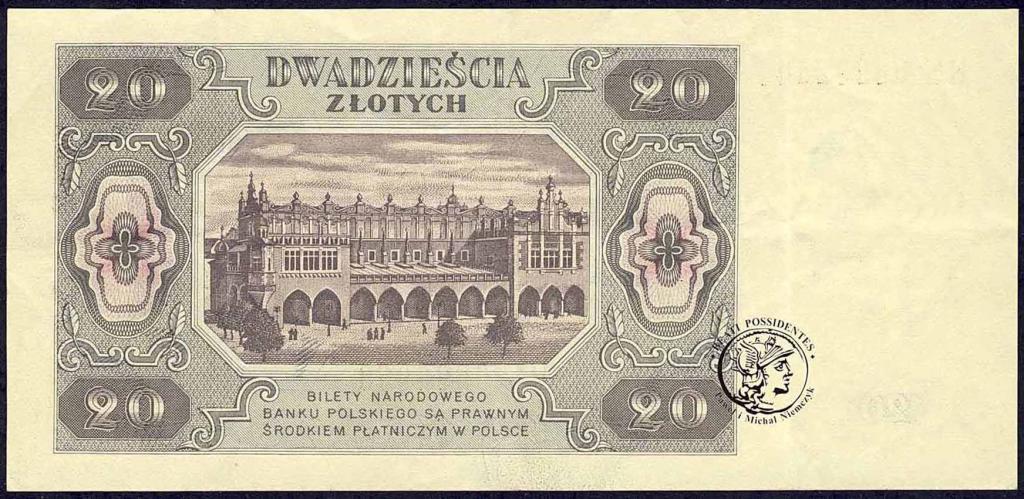 Polska 20 złotych 1948 seria HS st.
