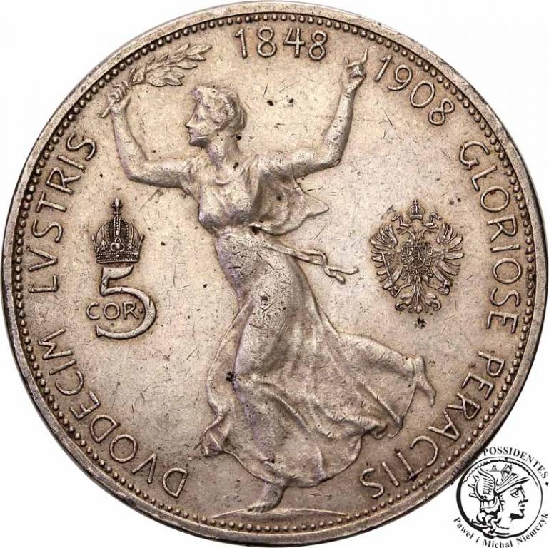 Austria 5 koron 1908 st.3+