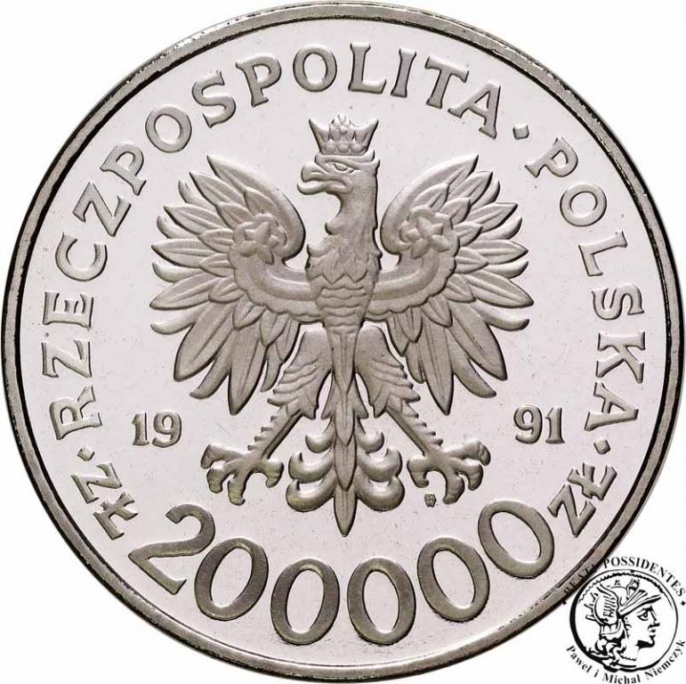PRÓBA NIKIEL 200 000 złotych 1991 Konstytucja st.L