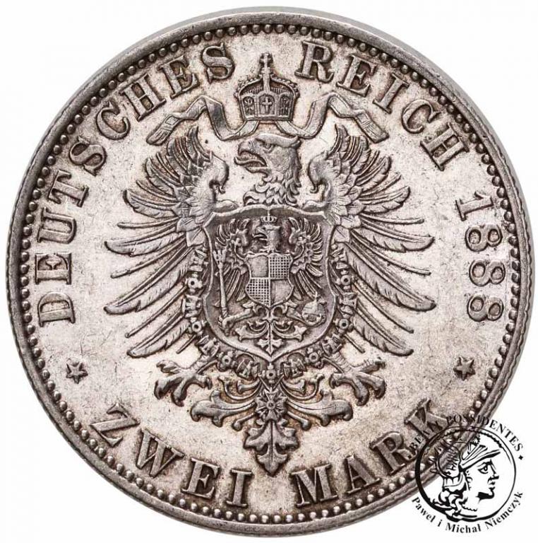 Niemcy Prusy 2 Marki 1888 A Friedrich III st. 2-
