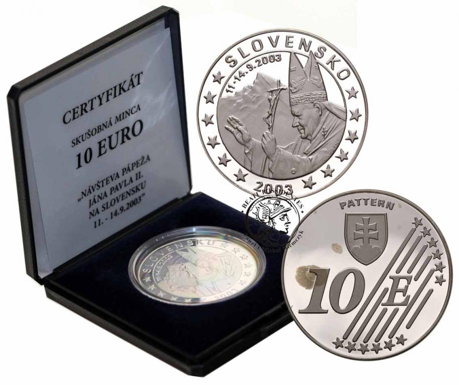 Słowacja PRÓBA 10 Euro 2003 Jan Paweł II st.L-