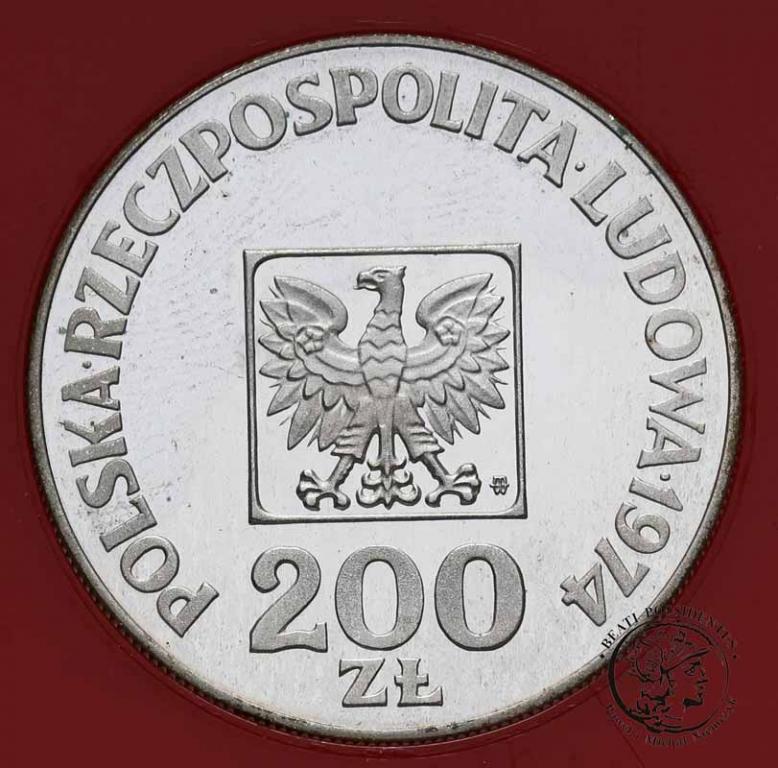 Polska PRL 200 złotych 1974 XXX lat PRL mapa st.L-