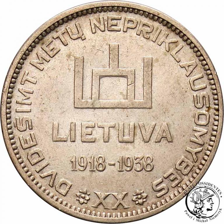 Litwa 10 Litów 1938 Smetona srebro st.3+