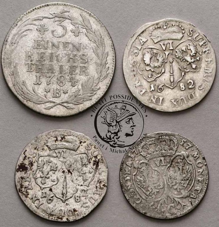 Niemcy Prusy monety srebrne lot 4 szt st. 3-