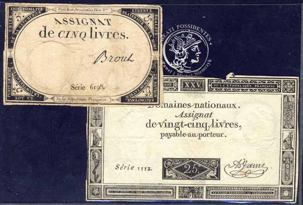 Francja 1793 asygnaty lot 2 szt st. 4/5