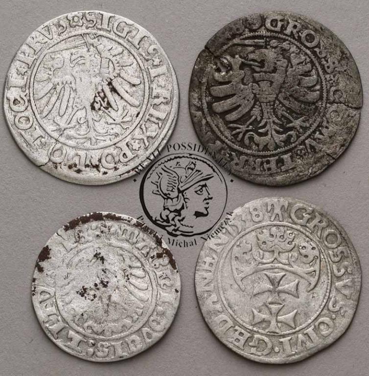 Zygmunt I Stary monety srebrne lot 4 szt st. 4