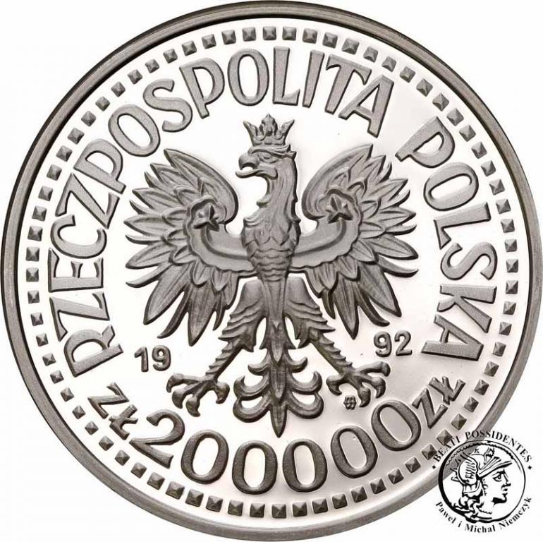 200 000 złotych 1992 Warneńczyk półpostać st.L-
