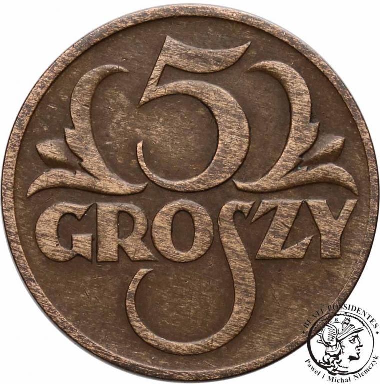 Polska II RP 5 groszy 1934 najrzadszy rocznik st3+
