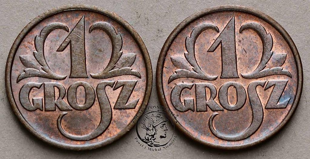 Polska II RP zestaw 2 x 1 grosz 1939 st. 1-