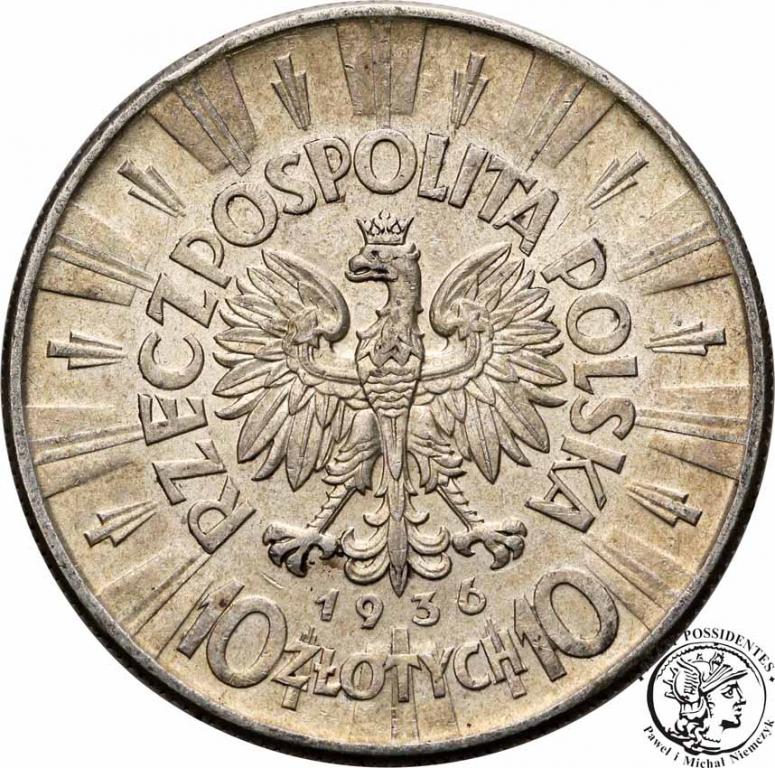 Polska II RP 10 złotych 1936 Piłsudski st.3+
