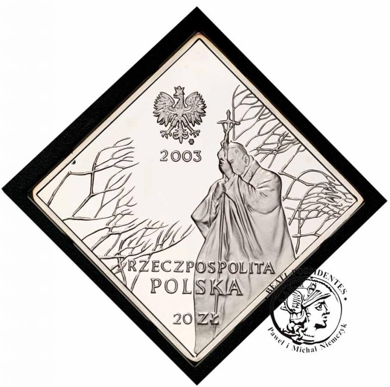 Polska 20 złotych 2003 Jan Paweł II klipa st.L