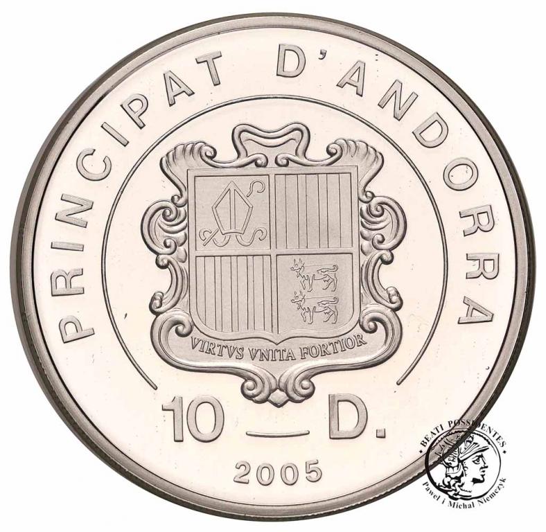 Andora 10 dolarów 2005 Papież Benedykt XVI st.L