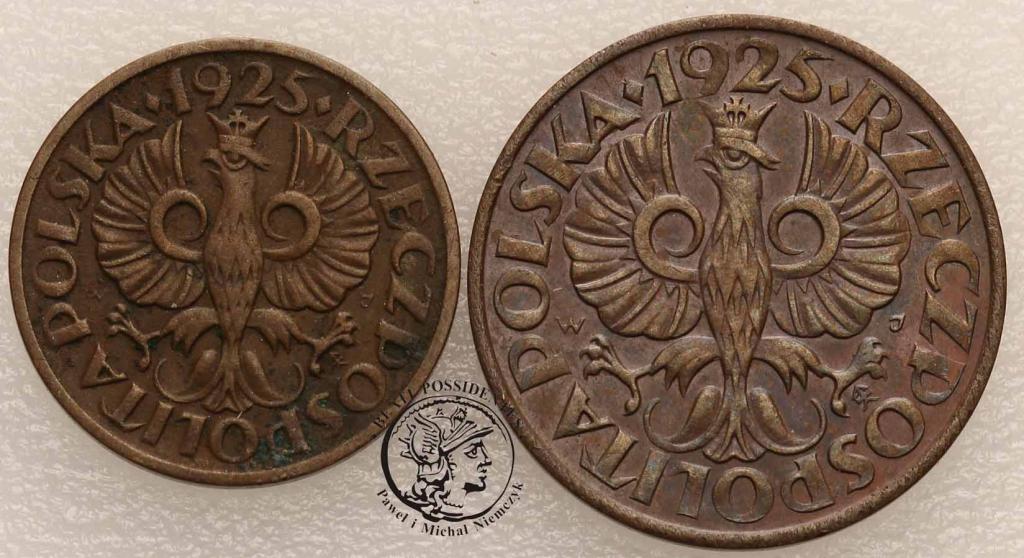 Polska II RP lot 1 grosz + 2 grosze 1925 st. 2/2-