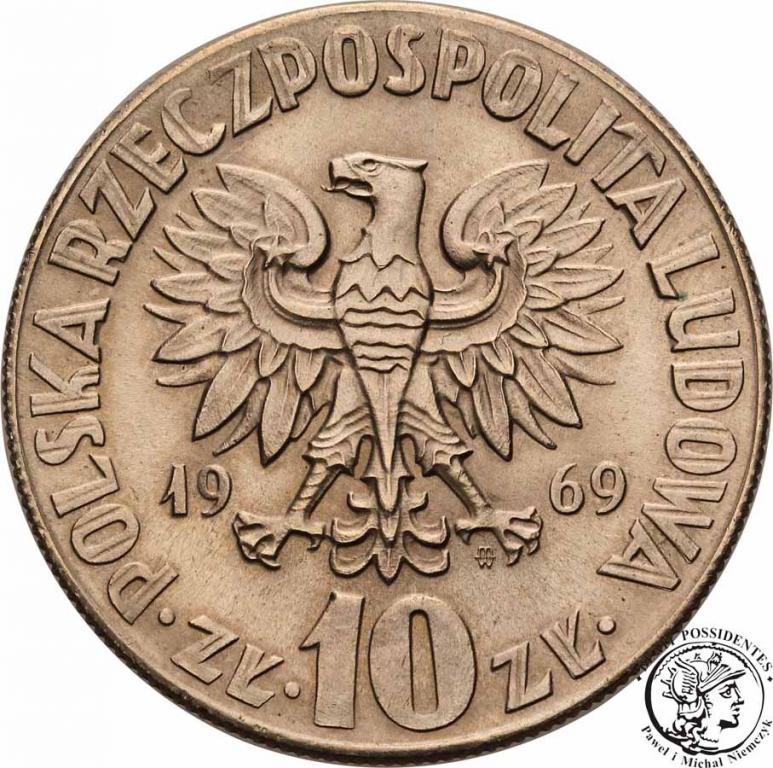 Polska PRL 10 złotych 1968 Mikołaj Kopernik st.1