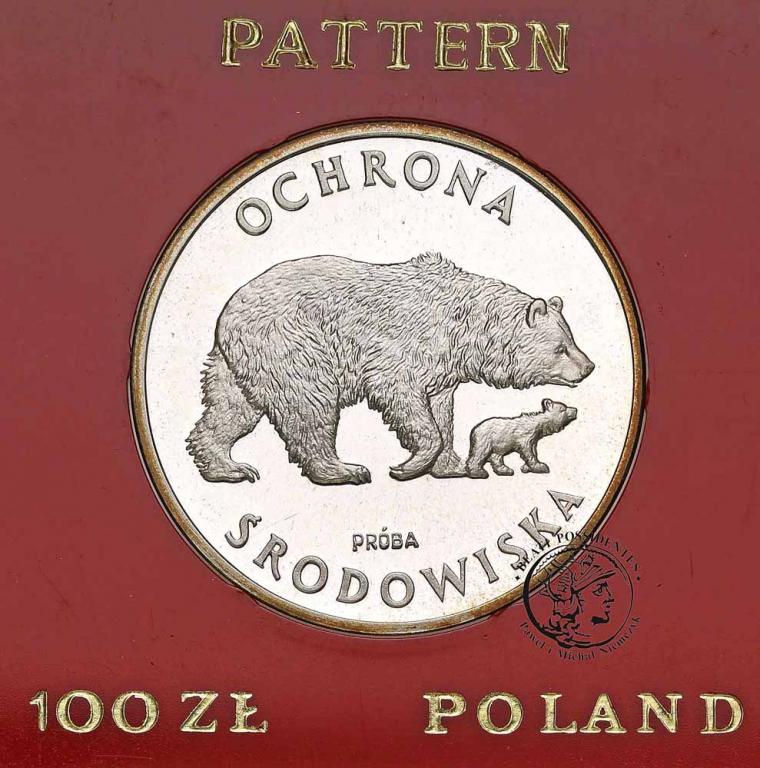 PRÓBA Srebro 100 złotych 1983 Niedźwiedzie st. L