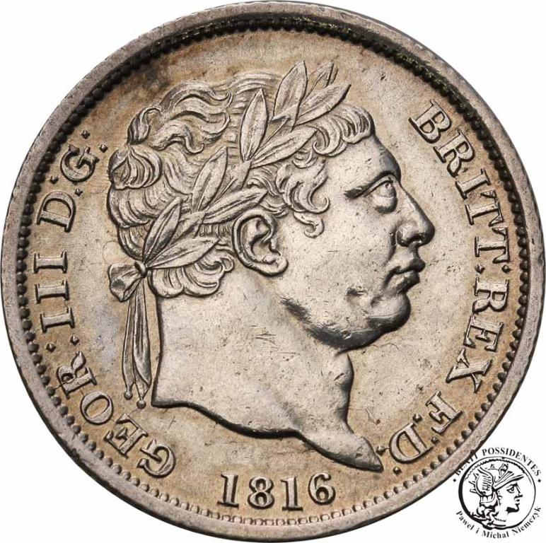Wielka Brytania shilling 1816 George III st. 2