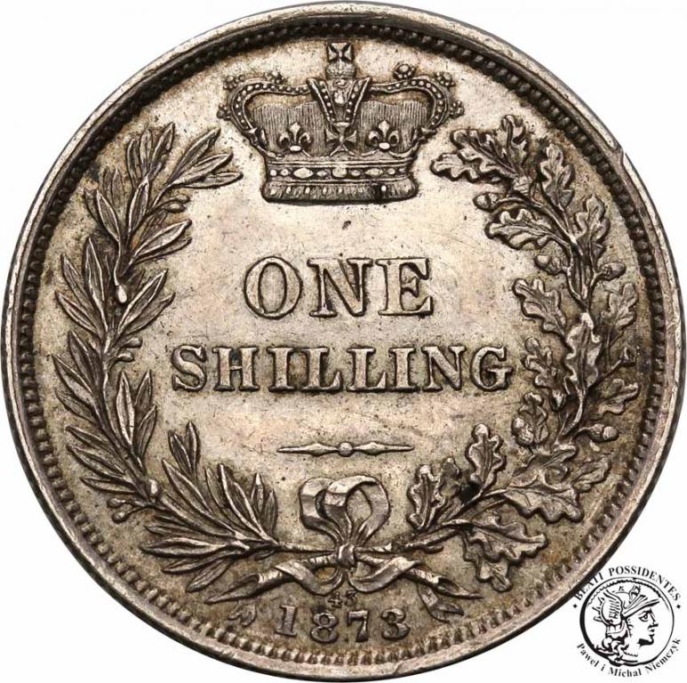 Wielka Brytania shilling 1873 Victoria st. 2-/3