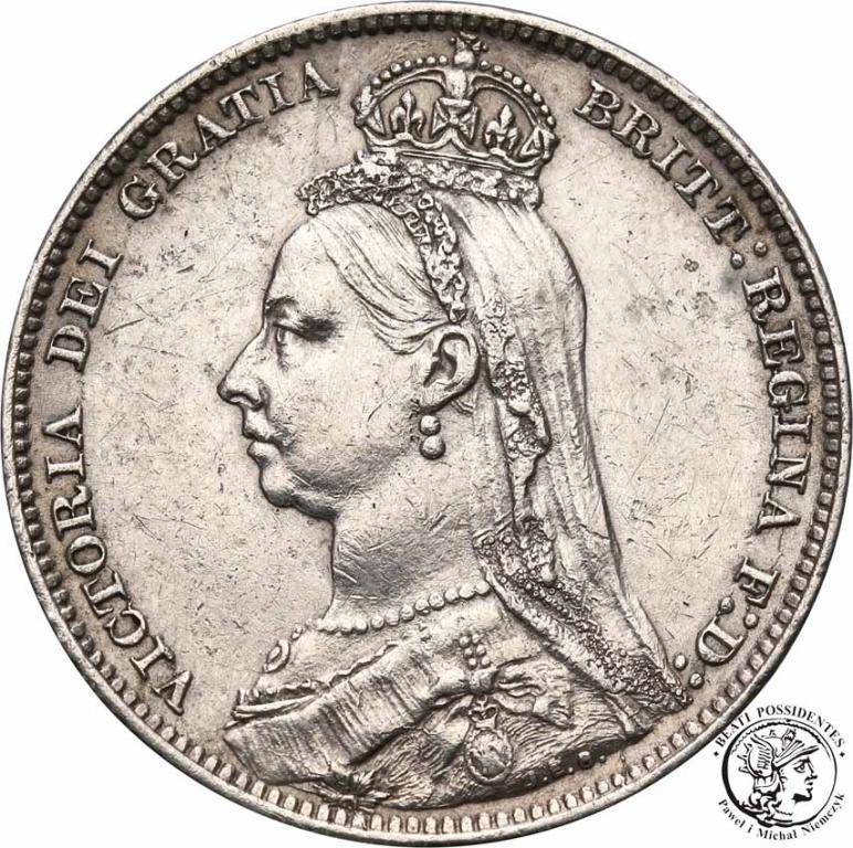 Wielka Brytania shilling 1890 Victoria st. 2