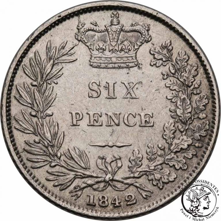 Wielka Brytania Sixpence 1842 Victoria st.3