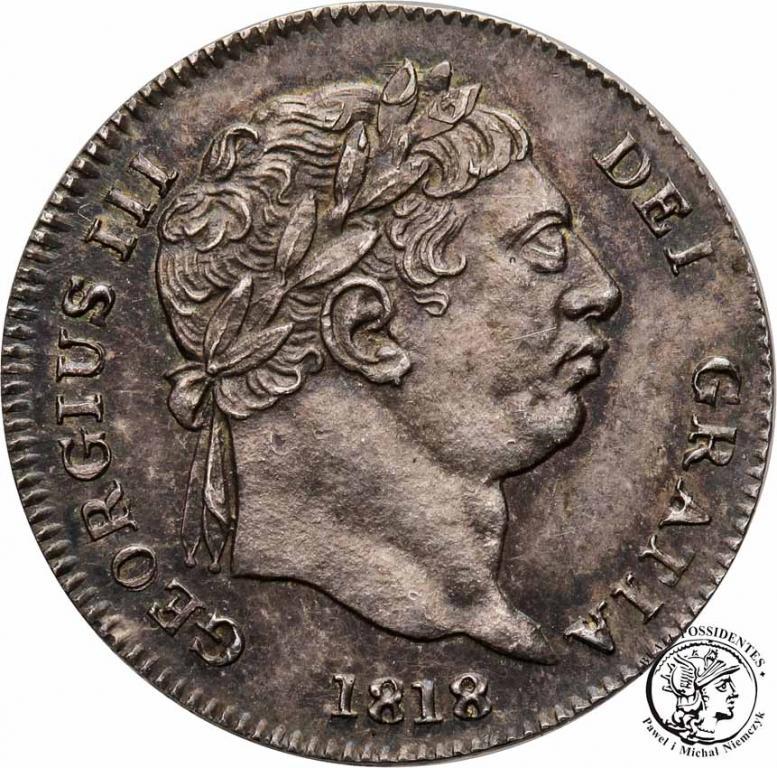 Wielka Brytania Twopence 1818 George III st.1