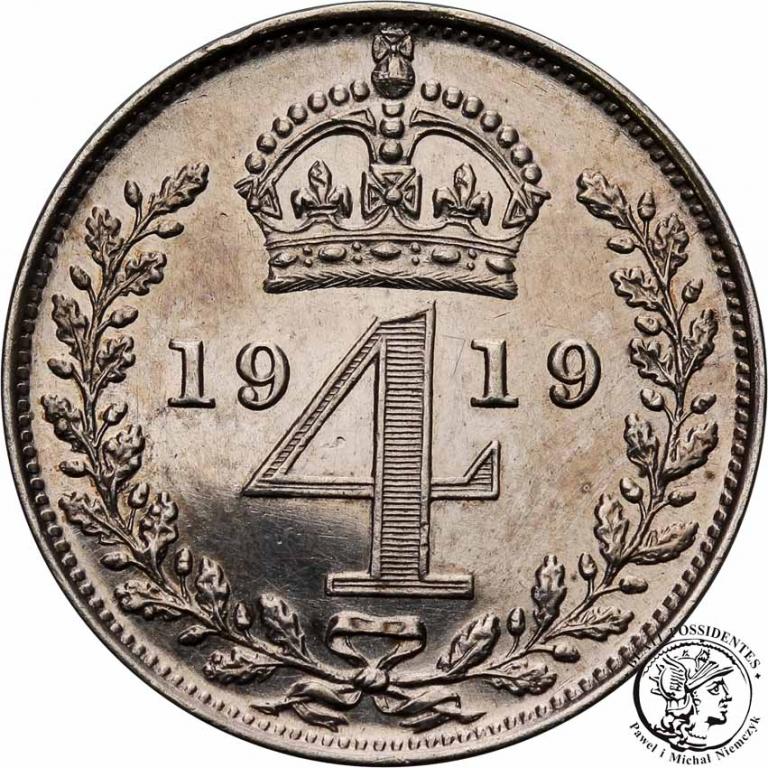 Wielka Brytania Fourpence 1919 George V st.2