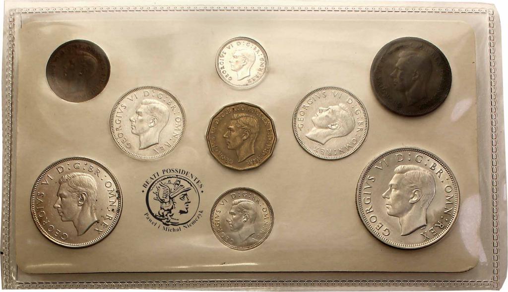 W. Brytania komplet monet obiegowych 1941 st.1/1-