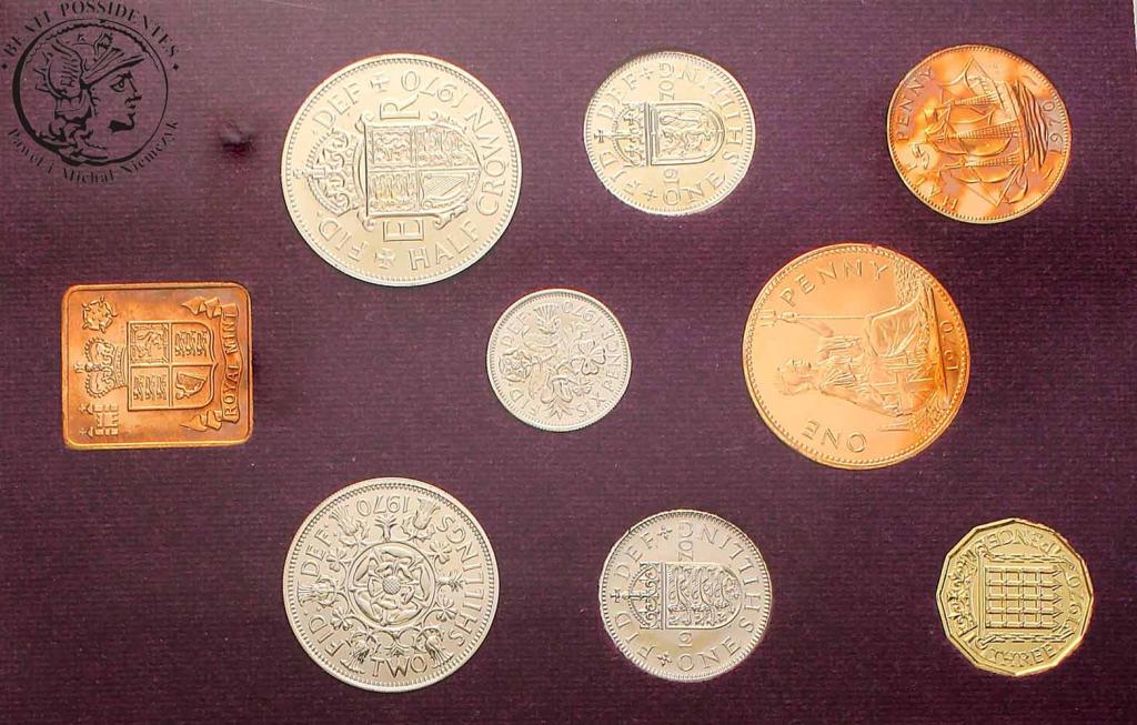 Wielka Brytania komplet monet obiegowych 1970 st.1