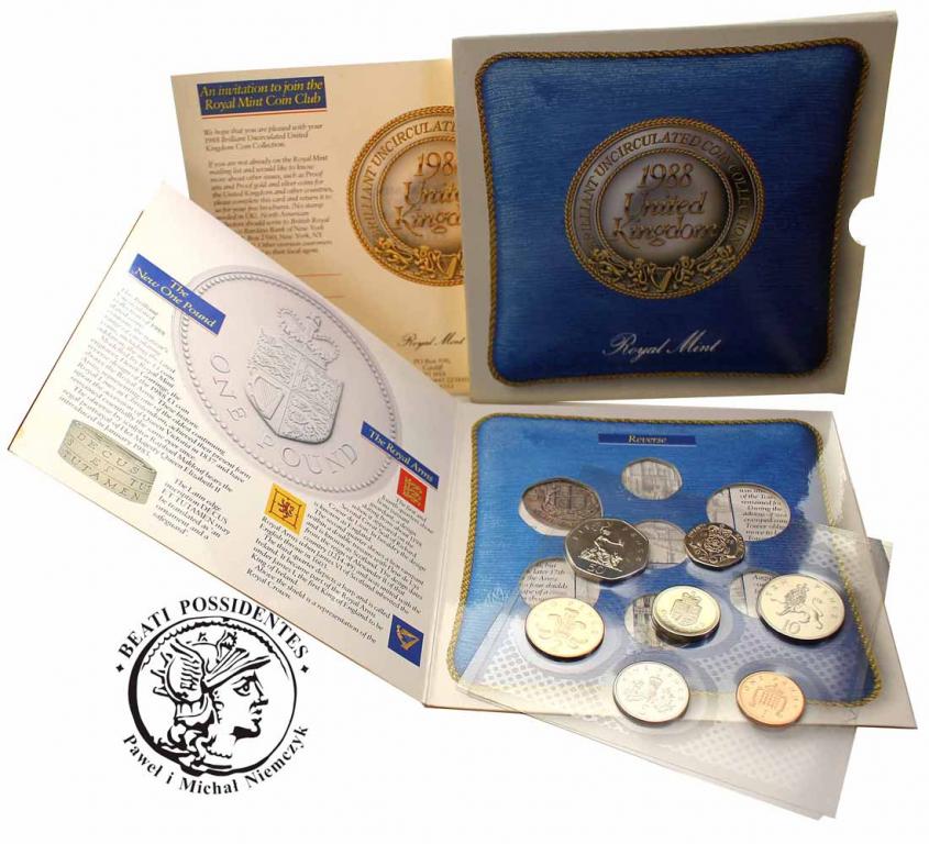 Wielka Brytania komplet monet obiegowych 1988 st.1