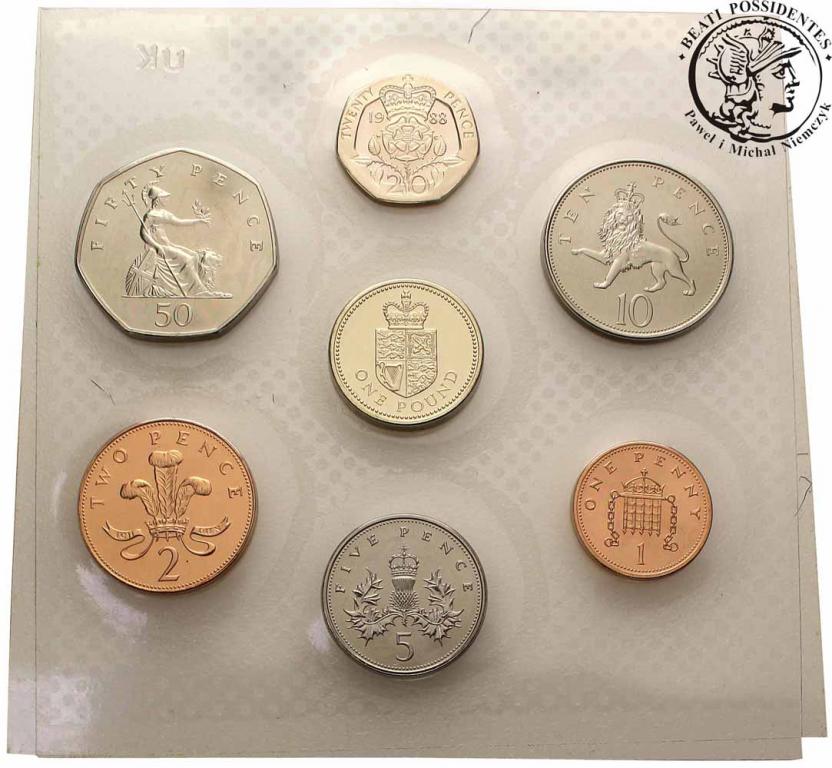 Wielka Brytania komplet monet obiegowych 1988 st.1